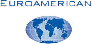 Logotipo da euroamerican em fundo azul, apresentando terceirização de serviços de TI e Alocação de Profissionais de TI.