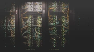 Sala de servidores com infraestrutura de data center para backup